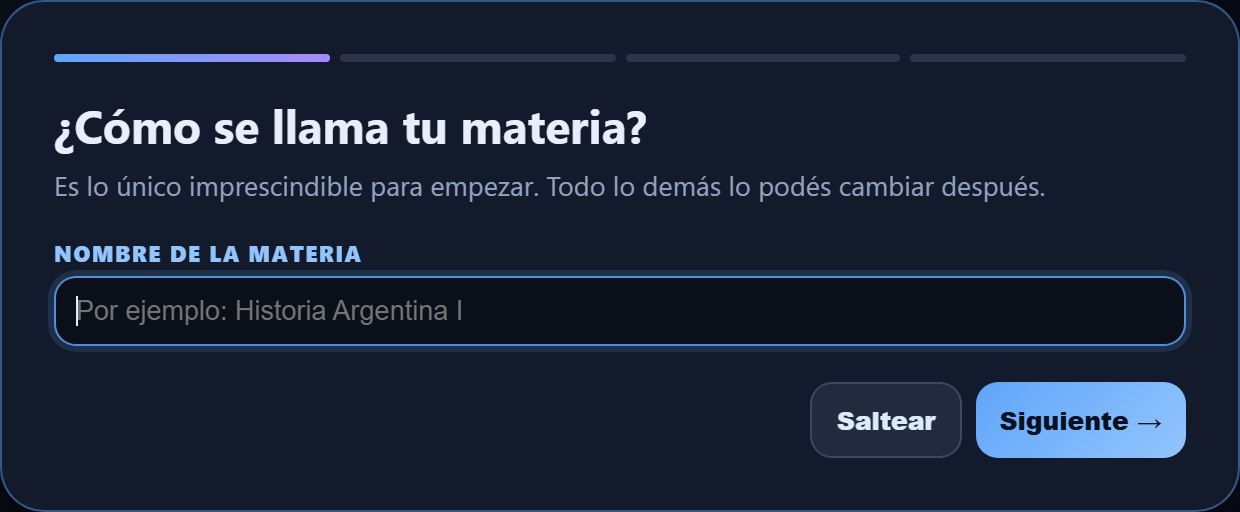Primera pregunta del asistente: cómo se llama tu materia